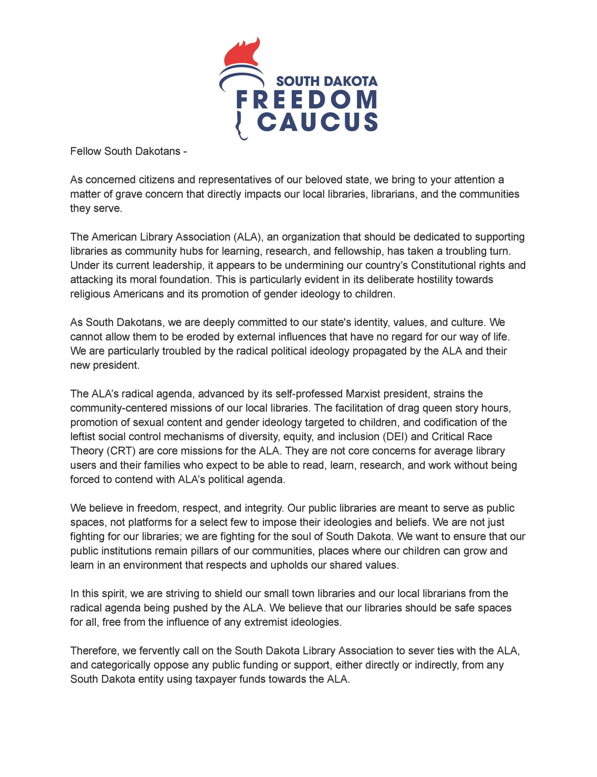SDFC Coalition Letter Page 1